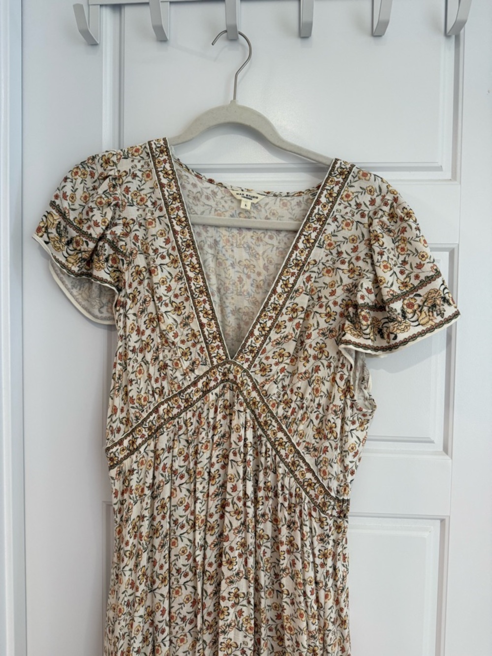 Max Studio Cream Floral Maxi Dress